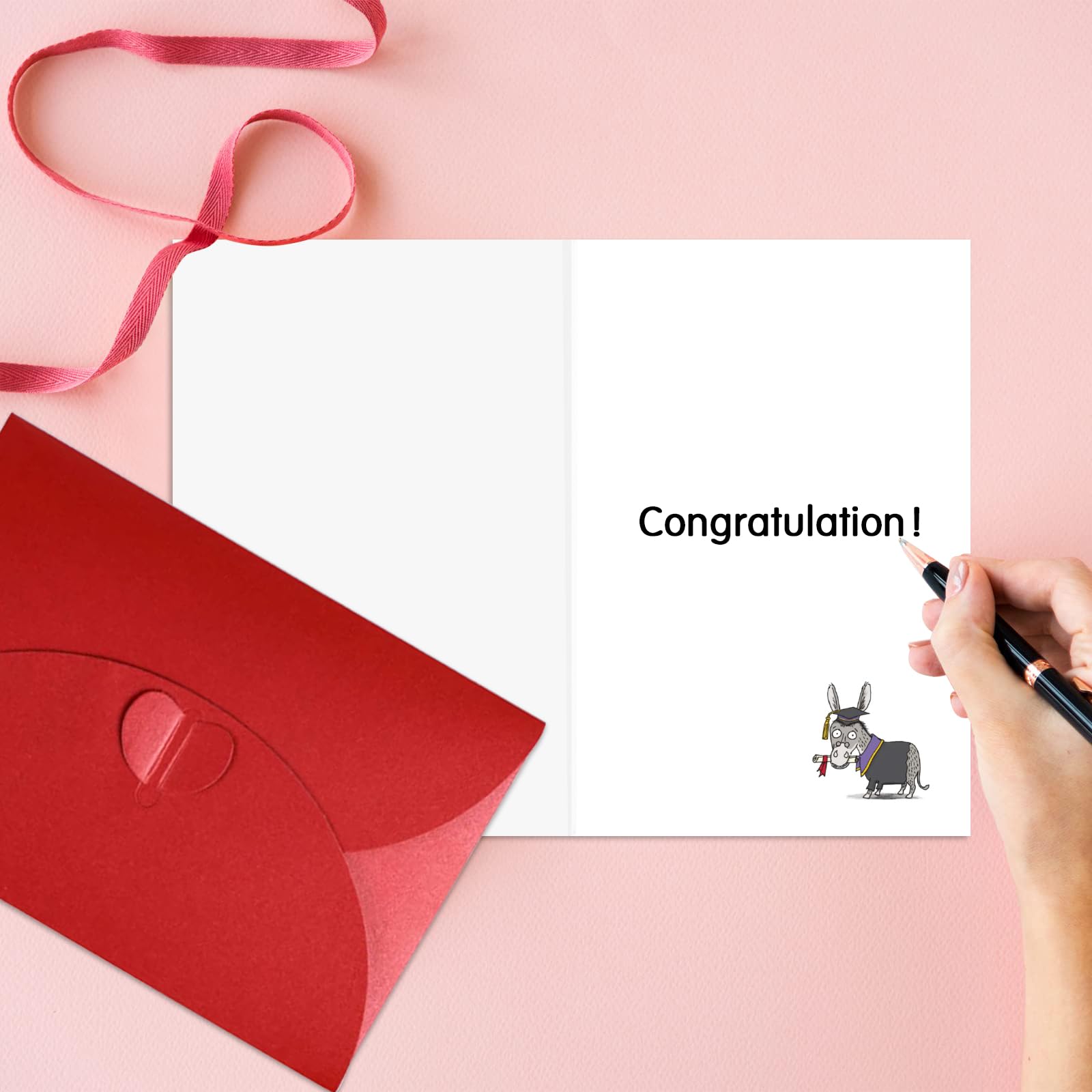 JUESMOS Smart Ass Funny Graduation Card for Her Him Class of 2024 Graduation Greeting Card Congrats Graduation Gift Card High School College Graduation Gifts for Girls Boys Daughter Son Students