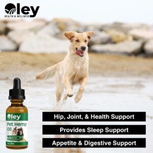 Pet Calming Oil - 900mg Hemp, MCT Oil - Natural Remedy for Anxiety, Joint Pain, Stress, Seizures, & Sleep Issues - Ideal for Dogs & Cats, Dog Joint Pain Relief, & Separation Anxiety Relief - 1oz