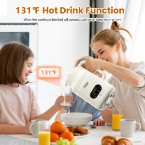 34oz Nut Milk Maker,8 in 1 Automatic Soy Milk Maker for Homemade Nut,Soy,Almond,Oat Milk,Fruit and Vegetable,Almond Milk Maker with Delay Start/Keep Warm/Self-Cleaning,White