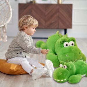 Kuxiber Dinosaur Stuffed Animal Plush Toy,Giant Dinosaurs Cute Soft Toys Doll, Big Dino Fluffy Plushy Fat Plushie Plush Pillow,Gifts for Kids Girl Boys (Green,19 inch)