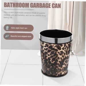 Cabilock Bathroom Trash Can Home Decor Rustic Decorations Leopard Large Plastic Container Simple Human Trash Can