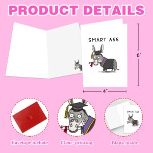 JUESMOS Smart Ass Funny Graduation Card for Her Him Class of 2024 Graduation Greeting Card Congrats Graduation Gift Card High School College Graduation Gifts for Girls Boys Daughter Son Students