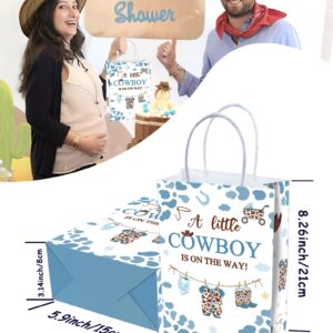 YanZonic 16Pcs A Little Cowboy Is on The Way Decorations Party Thank You Bags - Versatile Cowboy Baby Shower Supplies, Cowboy Baby Shower Decorations, A Little Cowboy Is on The Way Goodie Bags