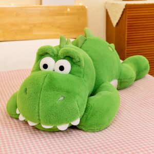 Kuxiber Dinosaur Stuffed Animal Plush Toy,Giant Dinosaurs Cute Soft Toys Doll, Big Dino Fluffy Plushy Fat Plushie Plush Pillow,Gifts for Kids Girl Boys (Green,19 inch)