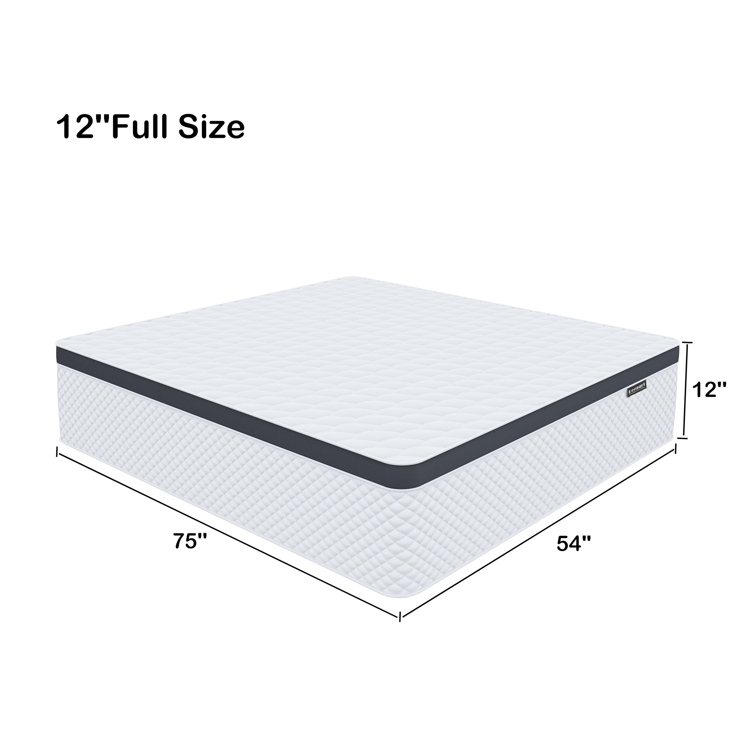 Deegari Full Mattress,12 Inch Full Size Mattress in a Box,Gel Memory Foam and Innerspring Hybrid Mattress with Individual Pocket Spring for Motion Isolation,Pressure Relief,Medium Firm Feel