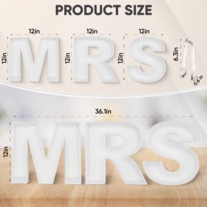 VLN Designs 12-Inch Cardboard MRS Charcuterie Letters with Clear Tongs - Perfect for Bachelorette Party Decorations, Bridal Shower Decorations, Bride-to-Be, Wedding Shower Decorations, & She Said Yes!