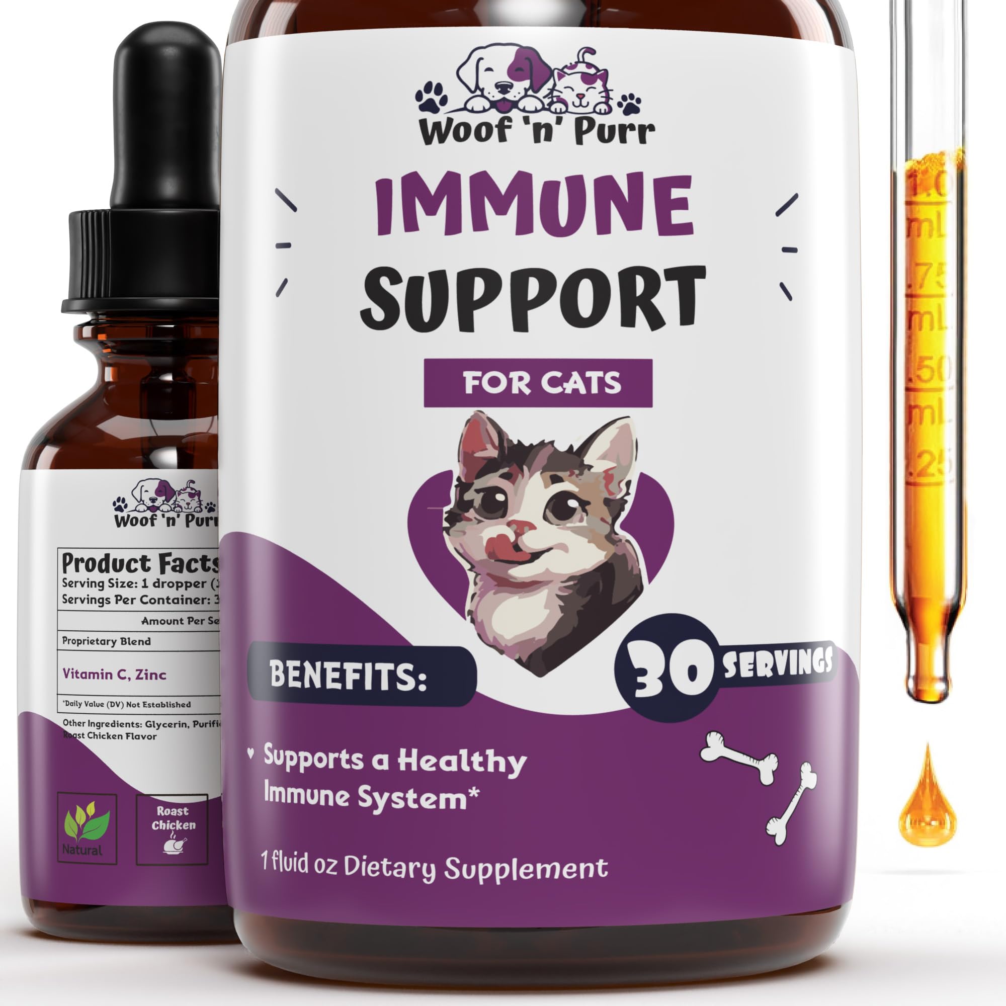 Immune Support for Cats - Helps to Support a Healthy Immune System - Cat Immune Booster - Cat Immune Support - Cat Immune Supplement - Immune Support Cats - Cat Immune Support Supplement - 1 fl oz