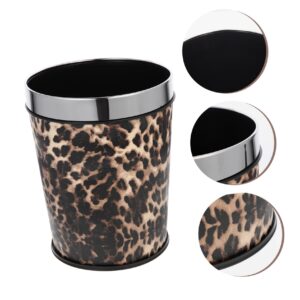 Cabilock Bathroom Trash Can Home Decor Rustic Decorations Leopard Large Plastic Container Simple Human Trash Can