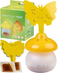 fruit fly trap - fruit fly trap for indoor, flying insect trap, gnat trap indoor trap, fruit fly traps for indoors, indoor fly trap with yellow sticky pads & attractant for home, kitchen