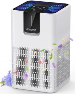 air purifiers for home large room up to 1250 ft², mooka h13 hepa air purifier for pets dust odor smoke, aromatherapy function, air cleaner with 15db quiet sleep mode for bedroom office living room