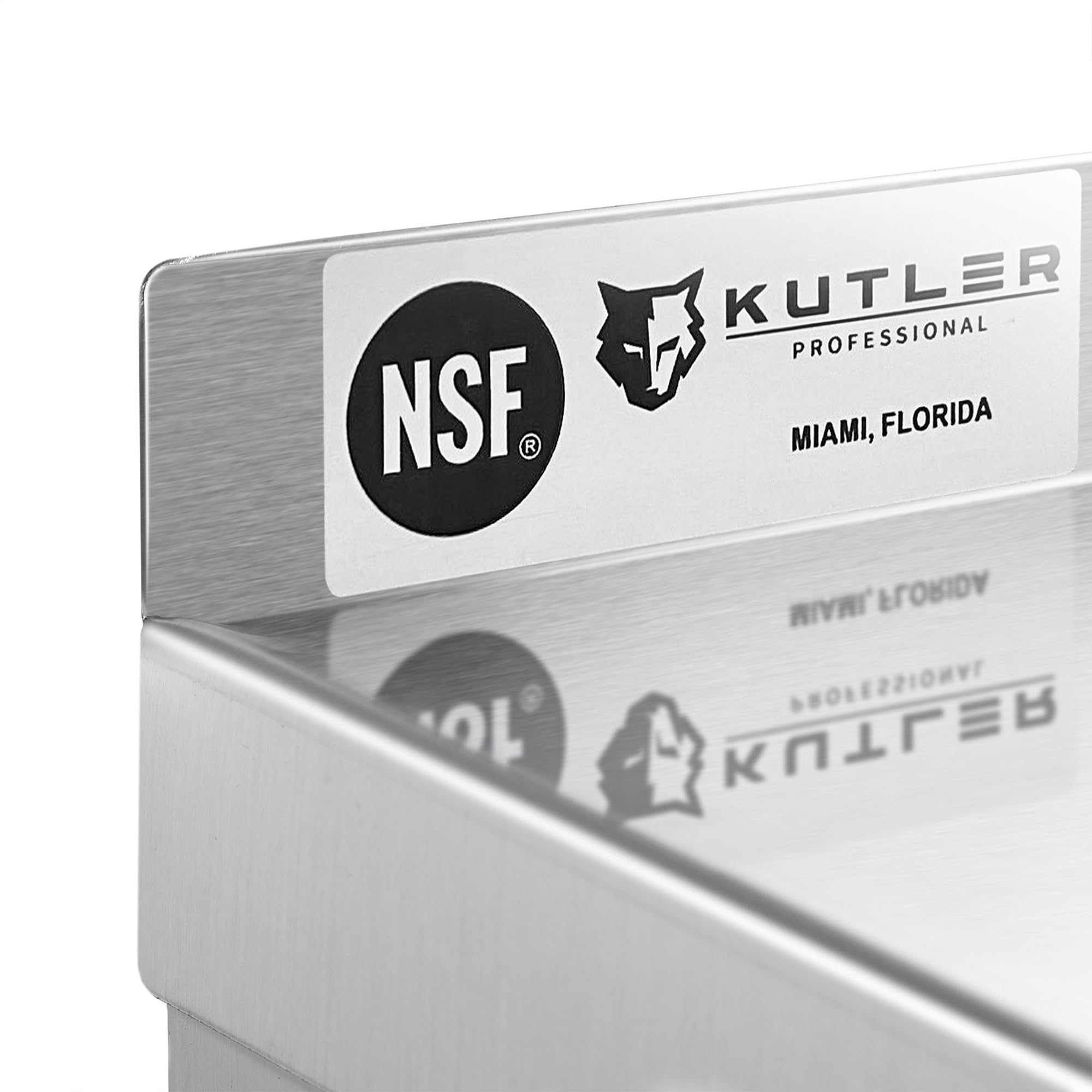 KUTLER Stainless Steel Shelf - 12" x 24", NSF Commercial Wall Mount Shelves with Backsplash, Floating Metal Shelving for Restaurant, Kitchen, Home