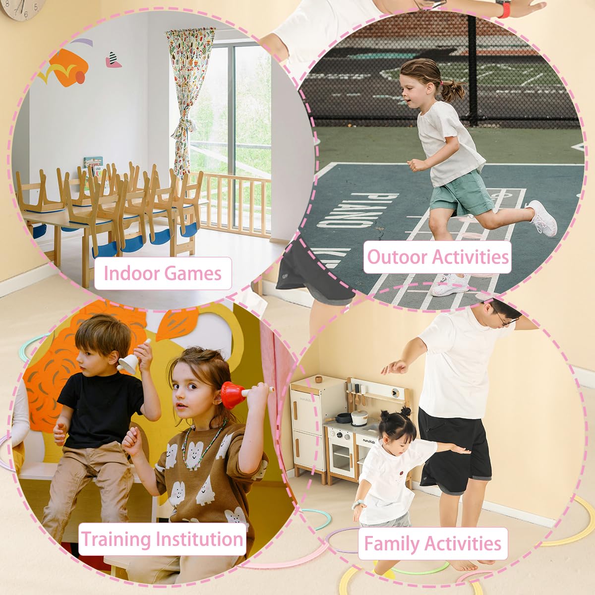 10 PCS Number Lattice Floor Sticker with 1 Pair Kids Footprint Stickers, Funny Number Hopscotch Game Floor Stickers Wall Decals for Classroom Bedroom Living Room Ground Corridor Nursery