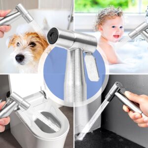 Handheld Bidet Sprayer for Toilet, Adjustable Water Pressure with Bidet Hose for Feminine Wash, Stainless Steel Toilet Bidet for Baby Diaper Sprayer