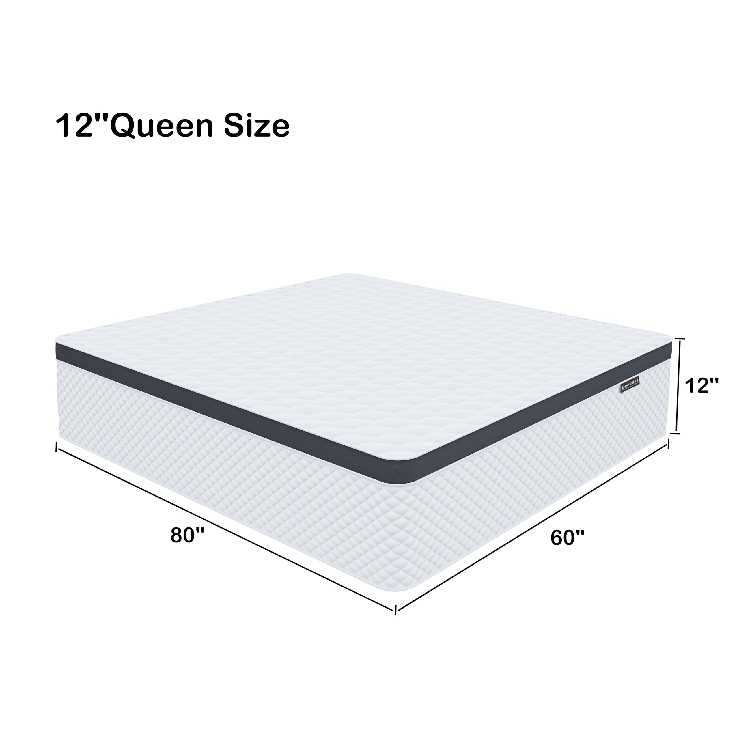 Deegari Queen Mattress,12 Inch Queen Size Mattress in a Box,Gel Memory Foam and Innerspring Hybrid Mattress with Individual Pocket Spring for Motion Isolation,Pressure Relief,Medium Firm Feel