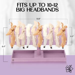 LS Lulu & Summer Headband Holder Organizer - Storage Stand Display Rack for Headbands, Hairband, Disney Ear, Tiara and Hair Accessories in Women and Girls Room (Purple)