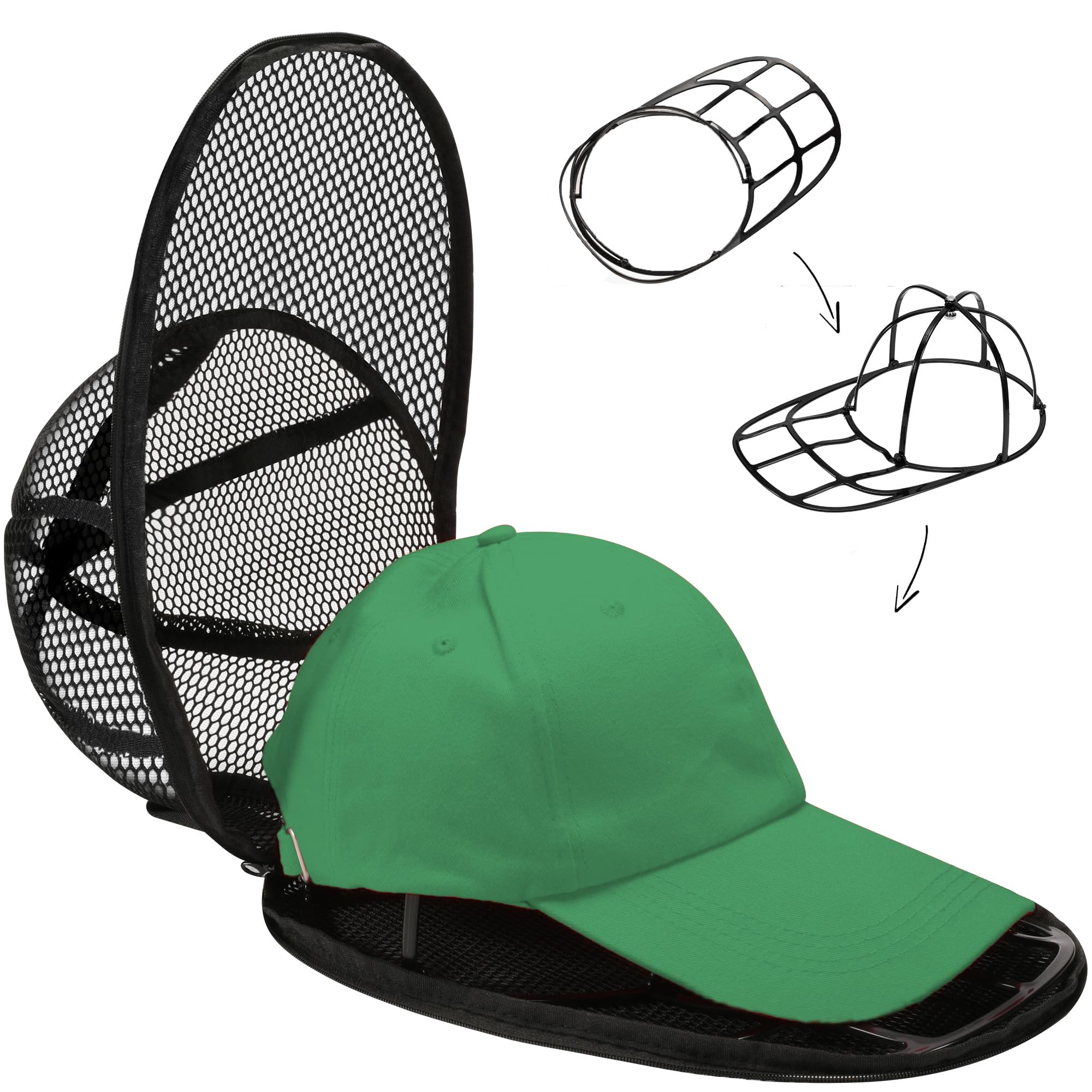 ZDDGNN Hat Washer for Baseball Caps, Foldable Hat Cleaner Washing Cage with Mesh Bags,Hat Washing cage for Washing Machine, Hat Cleaner Protector Frame Cage for Adults and Kids