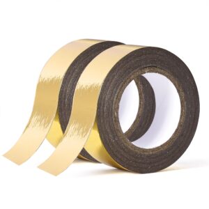 tssart solid foil washi tape - low tack self adhesive decorative washi tape shiny metallic color - 3/5 inch wide and 66 ft long total, gold