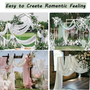 MAGTOWNE Wedding Arch Draping Fabric, Chiffon Arch Draping Fabric, Sheer Fabric for Draping, Chiffon Arch Drapery for Wedding Arch Decor (White, 1 Panel)