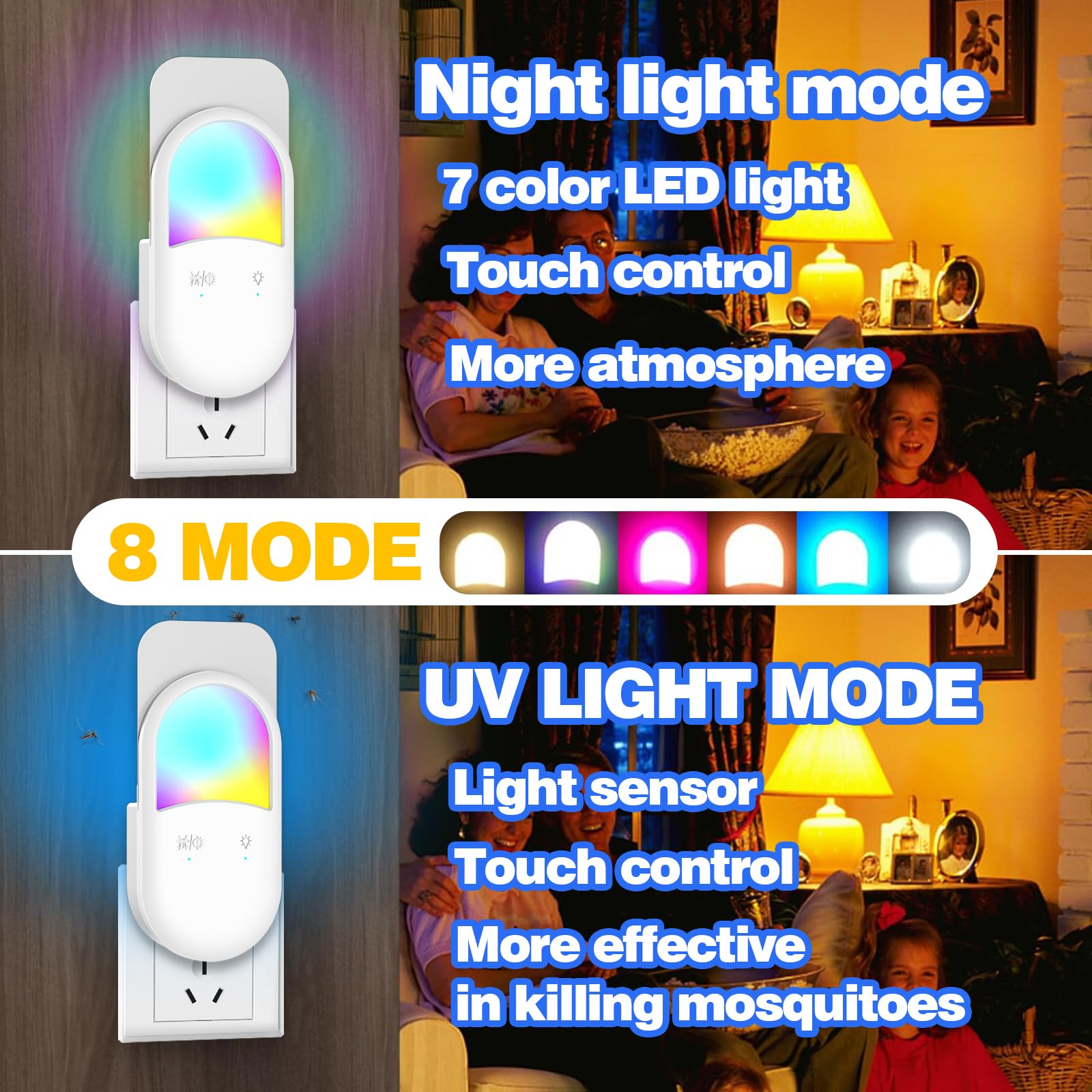 Fly Insect Trap,Indoor Plug-in Fly Traps for Flies, Fruit Flies, Moths, and Other Flying Insects,Moths Killer with Night Light (NO Devices +10Glue Cards)