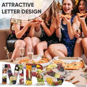 VLN Designs 12-Inch Cardboard MRS Charcuterie Letters with Clear Tongs - Perfect for Bachelorette Party Decorations, Bridal Shower Decorations, Bride-to-Be, Wedding Shower Decorations, & She Said Yes!