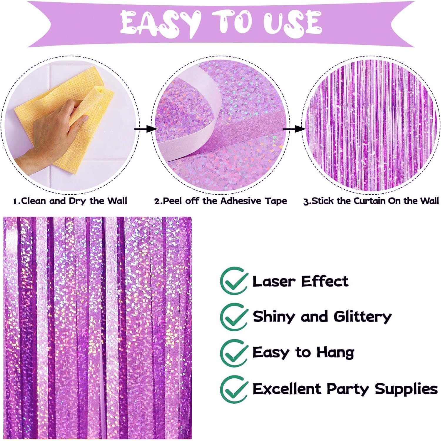 Upgraded Purple Pink Birthday Party Decorations for Women Girls with Happy Birthday Banner,Tissue Paper Pompoms,Circle Dots Garland,Fringe Curtains,Birthday Balloons,Purple Birthday Decor