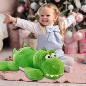 Kuxiber Dinosaur Stuffed Animal Plush Toy,Giant Dinosaurs Cute Soft Toys Doll, Big Dino Fluffy Plushy Fat Plushie Plush Pillow,Gifts for Kids Girl Boys (Green,19 inch)