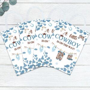 YanZonic 16Pcs A Little Cowboy Is on The Way Decorations Party Thank You Bags - Versatile Cowboy Baby Shower Supplies, Cowboy Baby Shower Decorations, A Little Cowboy Is on The Way Goodie Bags