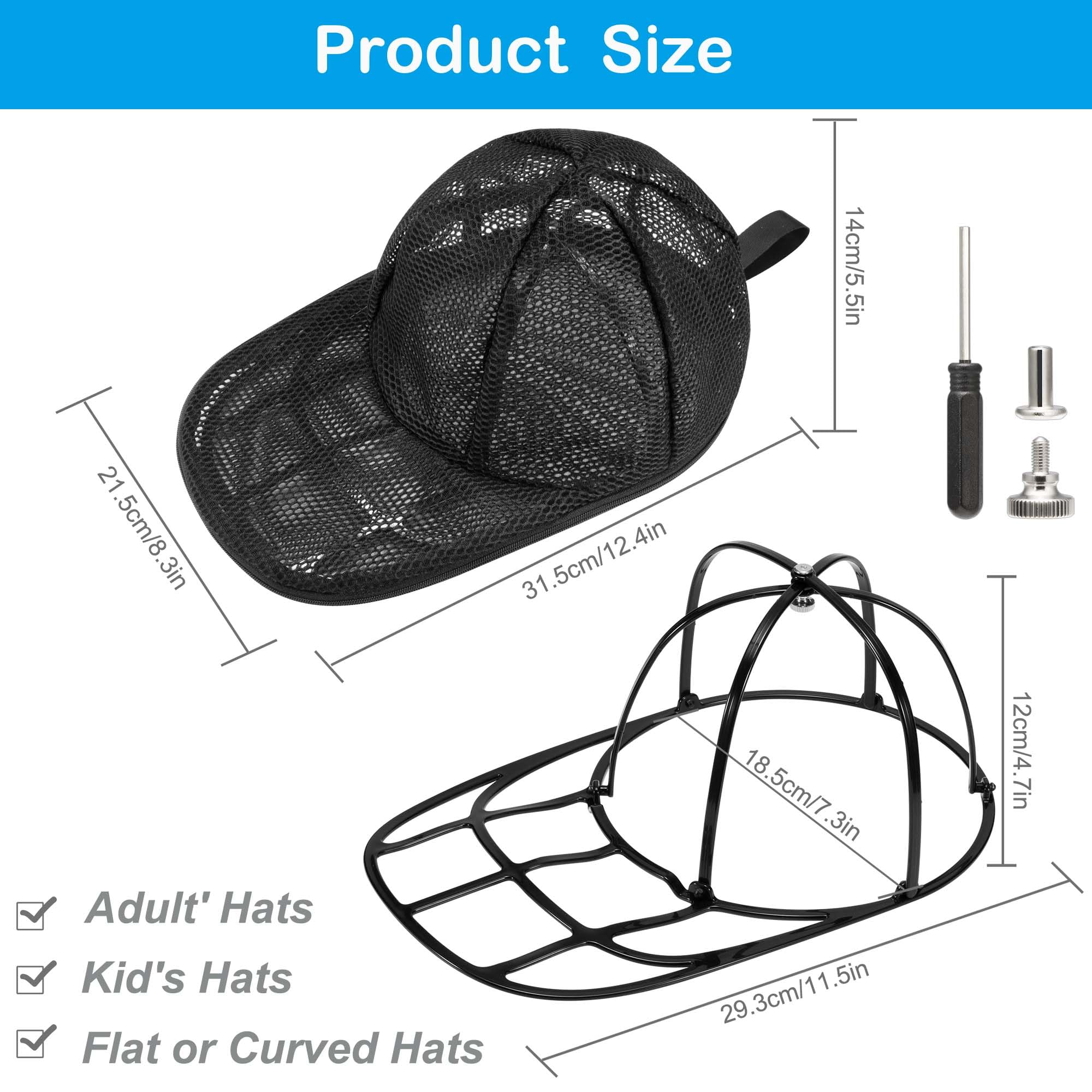 ZDDGNN Hat Washer for Baseball Caps, Foldable Hat Cleaner Washing Cage with Mesh Bags,Hat Washing cage for Washing Machine, Hat Cleaner Protector Frame Cage for Adults and Kids