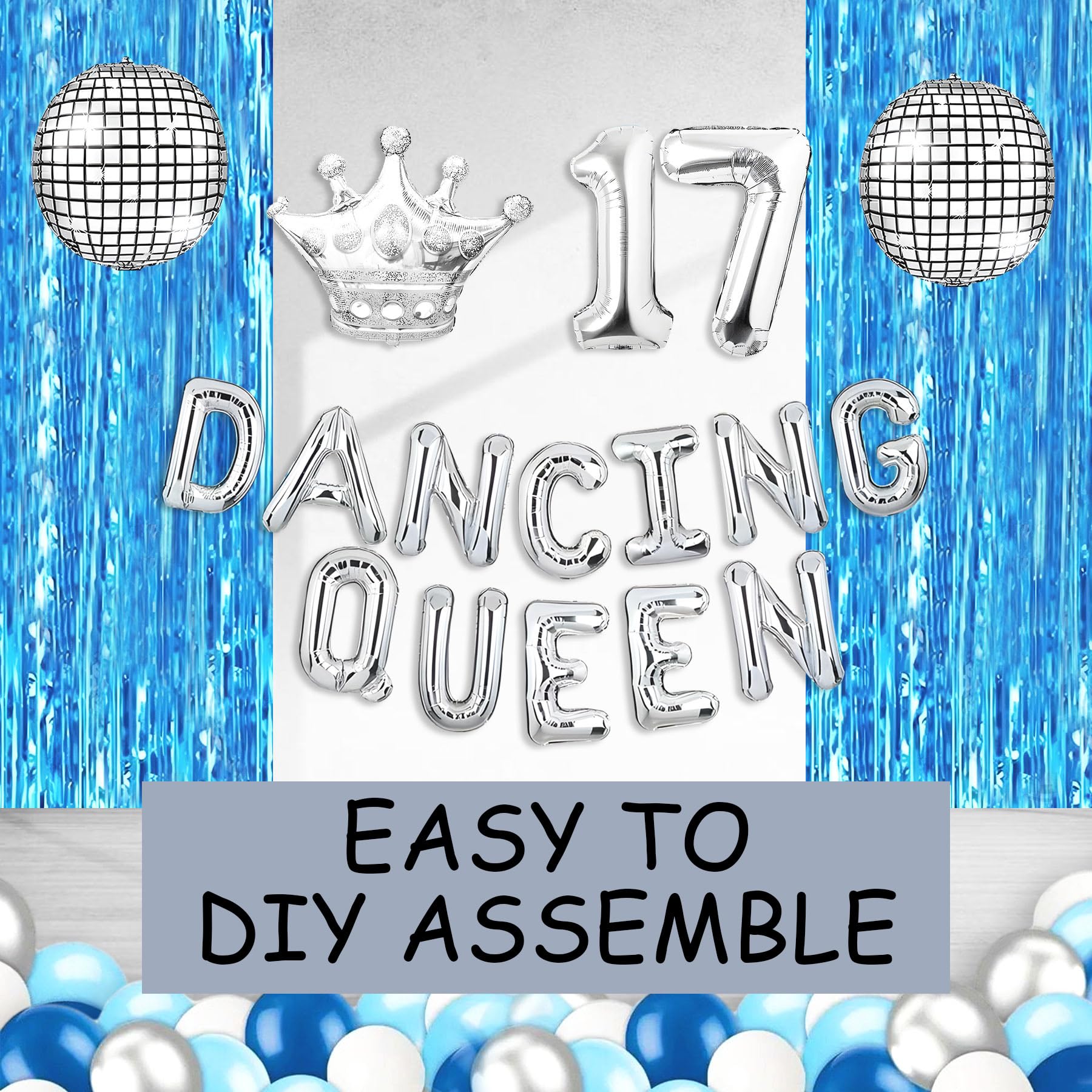 Dancing Queen Party Decorations 17 - Mamma Mia Party Decorations, Glitter Dancing Queen Banner Disco Ball Decoration for Mamma Mia Bachelorette Party Birthday Decorations Bridal Shower