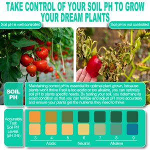 100CT Soil pH Test Kit (3.5-9.0) - Soil pH Test Strips to Test Soil Acidity & Alkalinity of Garden Lawn Grass Vegetable, pH Soil Tester for Garden Soil, Easy to Use for Quick & Accurate Results