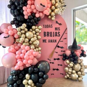 Black Pink Balloon Garlands Kit Arch Gold For Bridal Baby Shower Party Decoration Clear Girl Women Princess Birthdy Metallic Chorme Retro