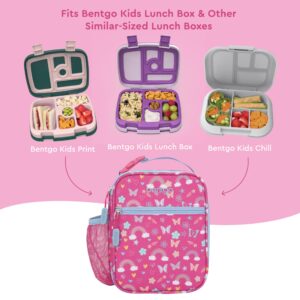 Bentgo Kids Insulated Lunch Tote - Water-Resistant, Reusable, Lightweight & Durable Lunch Bag with Water Bottle Holder & Mesh Pocket, Fits Lunch Box & Water Bottle - Ideal for Ages 3+ (Rainbow)