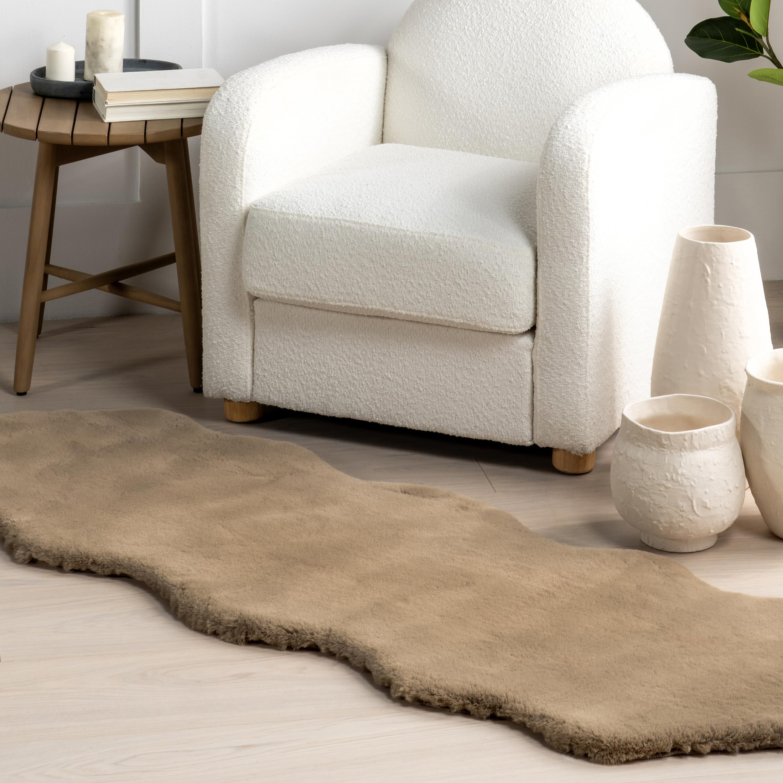 nuLOOM 2' x 6' Cozy Plush SuperiorWash Area Rug, Machine Washable, Non-Slip, Soft Fluffy Shag Carpet for Living Room Bedroom Kids Room Nursery Home Decor, Eline Camel