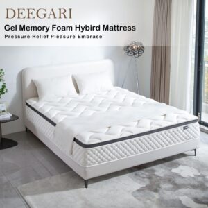 Deegari Twin Mattress,10 Inch Twin Size Mattress in a Box,Gel Memory Foam and Innerspring Hybrid Mattress with Individual Pocket Spring for Motion Isolation,Pressure Relief,Medium Firm Feel