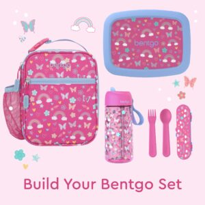 Bentgo Kids Insulated Lunch Tote - Water-Resistant, Reusable, Lightweight & Durable Lunch Bag with Water Bottle Holder & Mesh Pocket, Fits Lunch Box & Water Bottle - Ideal for Ages 3+ (Rainbow)