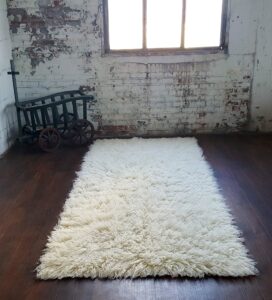 flokati shag beautiful greek flokati rugs in popular sizes | soft and fluffy 3"" organic wool pile | premium 2000gsm weight | off white wool rug. (3' x 5')