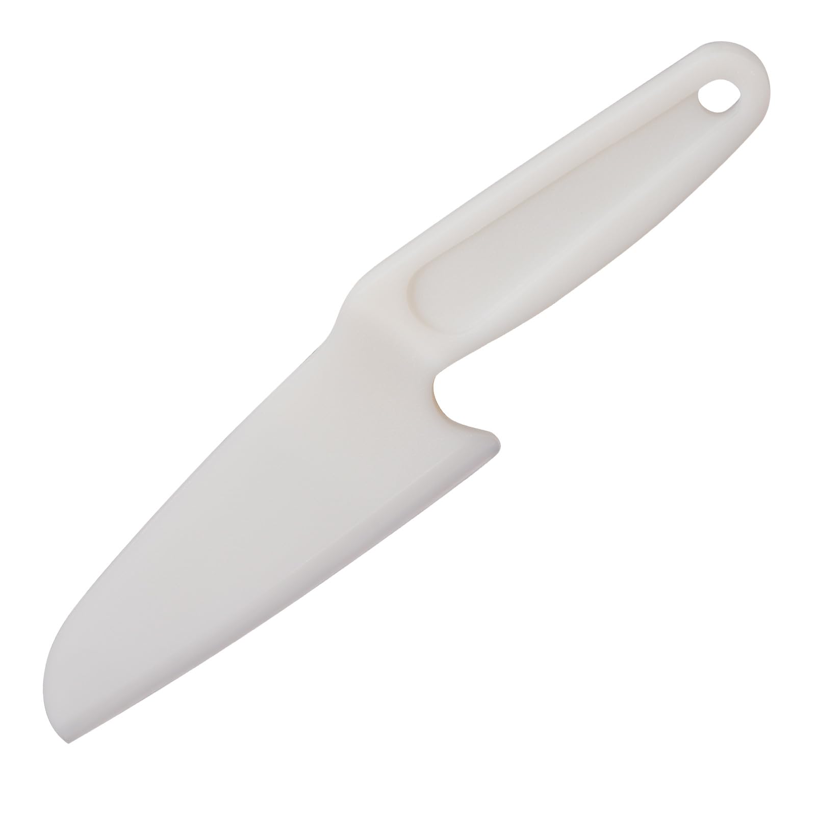 Safe Nylon Knife for Kids, Professional Plastic Knife for Cutting Lettuce, Heat-resistant Kitchen Knife for Nonstick Pans, Best as Bread Knife, Fruit Knife etc. (Flat-White)