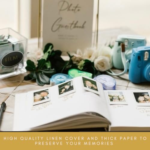 Wedding Guest Book - Polaroid Guest Book for Wedding Reception. A Hardcover Blank Guest Book for Signing. Gift Ready as a Baby Shower Guest Book or Graduation Guest Book with Styled Gift Box & Card.