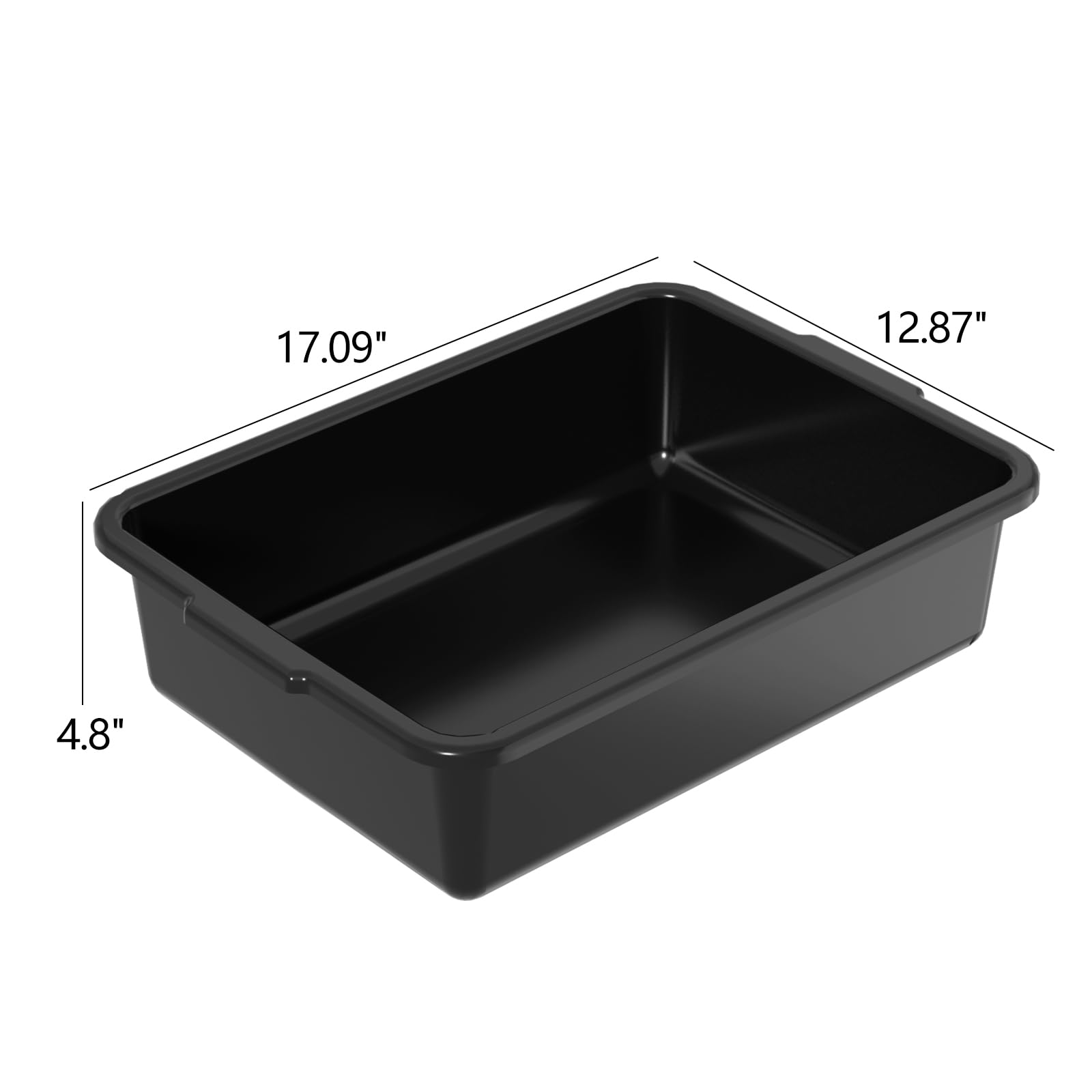 Kekow 12-Pack Plastic Bus Box, 13 L Commercial Bus Tubs, Black