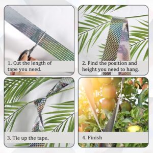 NQEUEPN Bird Reflective Tape, 360ft Long Double Sided Bird Flash Devices Deterrent Ribbon for Out Door Birds Woodpeckers Gulls Crows Swallows Pigeons