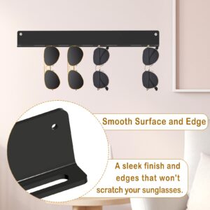 Bigfety Hanging Sunglasses Wall Organizer, Glasses Organizer Wall for Display, Acrylic Multiple Eyeglasses Wall Rack 3 Pack, Black