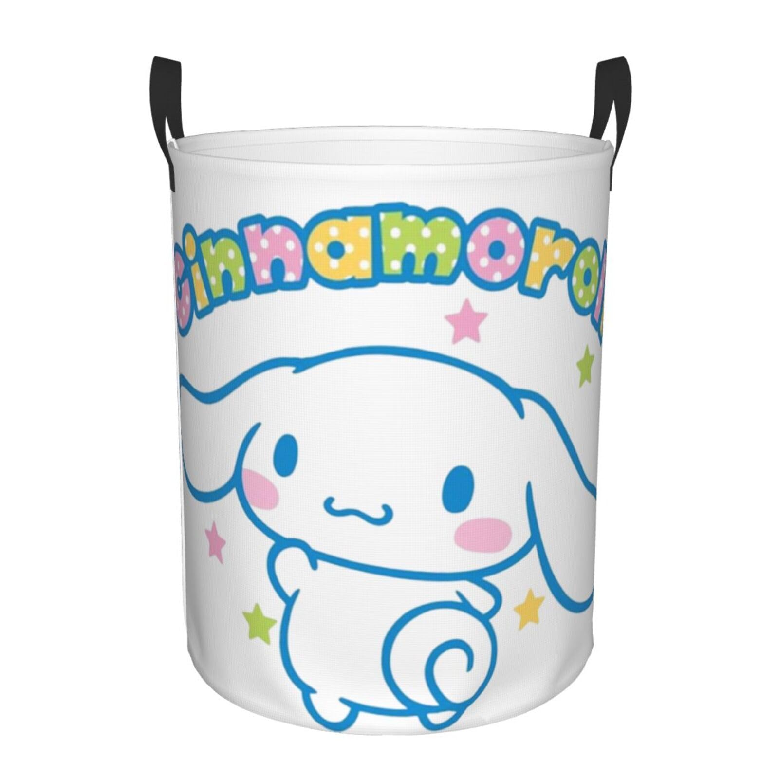 YangYuFaQQ Cartoon Dog C-innamoroll Storage Basket Circular Hamper with Handle Foldable Laundry Basket for Bedroom Bathroom Living Room Small