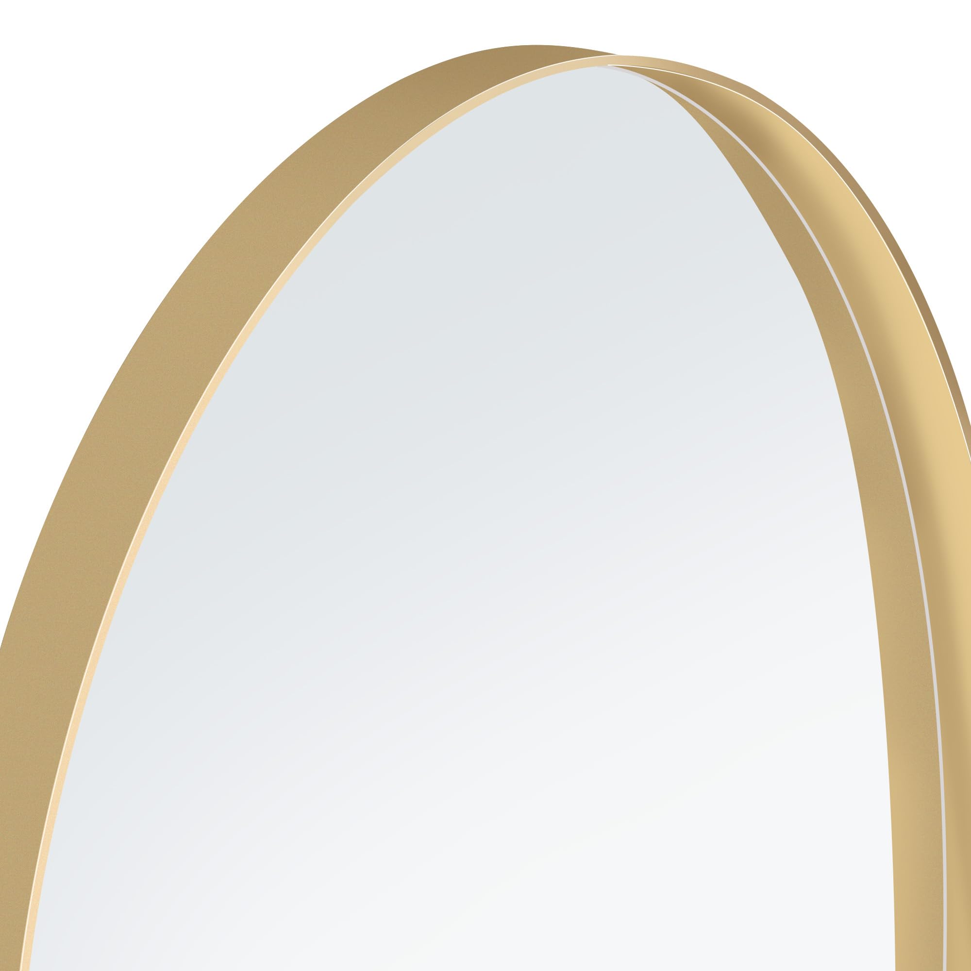 soges Gold Medicine Cabinet Mirror with 2 Adjustable Storage Shelves, 34”x20” Oval Recessed Medicine Cabinet with Beveled Edge Mirror for Bathroom, Wall Mounted Deep Metal Framed Mirror Cabinet