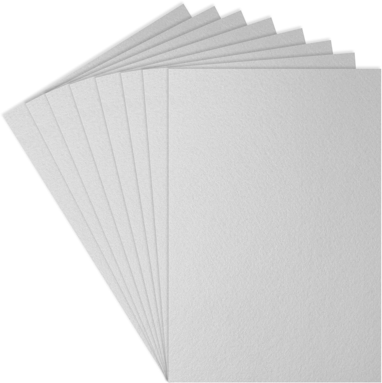 2mm Thick, Felt Fabric Sheets for Crafts, 12" x 8" Felt Fabric Sheets, Felt Paper for Sewing Craft, Non-Woven Felt Fabric for Sewing Patchwork Material, 8pcs (White)