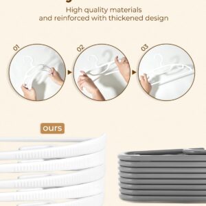 HOUSE DAY White Plastic Clothes Hangers, Heavy Duty Coat Hangers 24 Pack, Premium Thick Wide Shoulder Suit Hanger with Non-Slip Hook, Space Saving Hangers for Shirts, Sweaters, Dresses, Pants