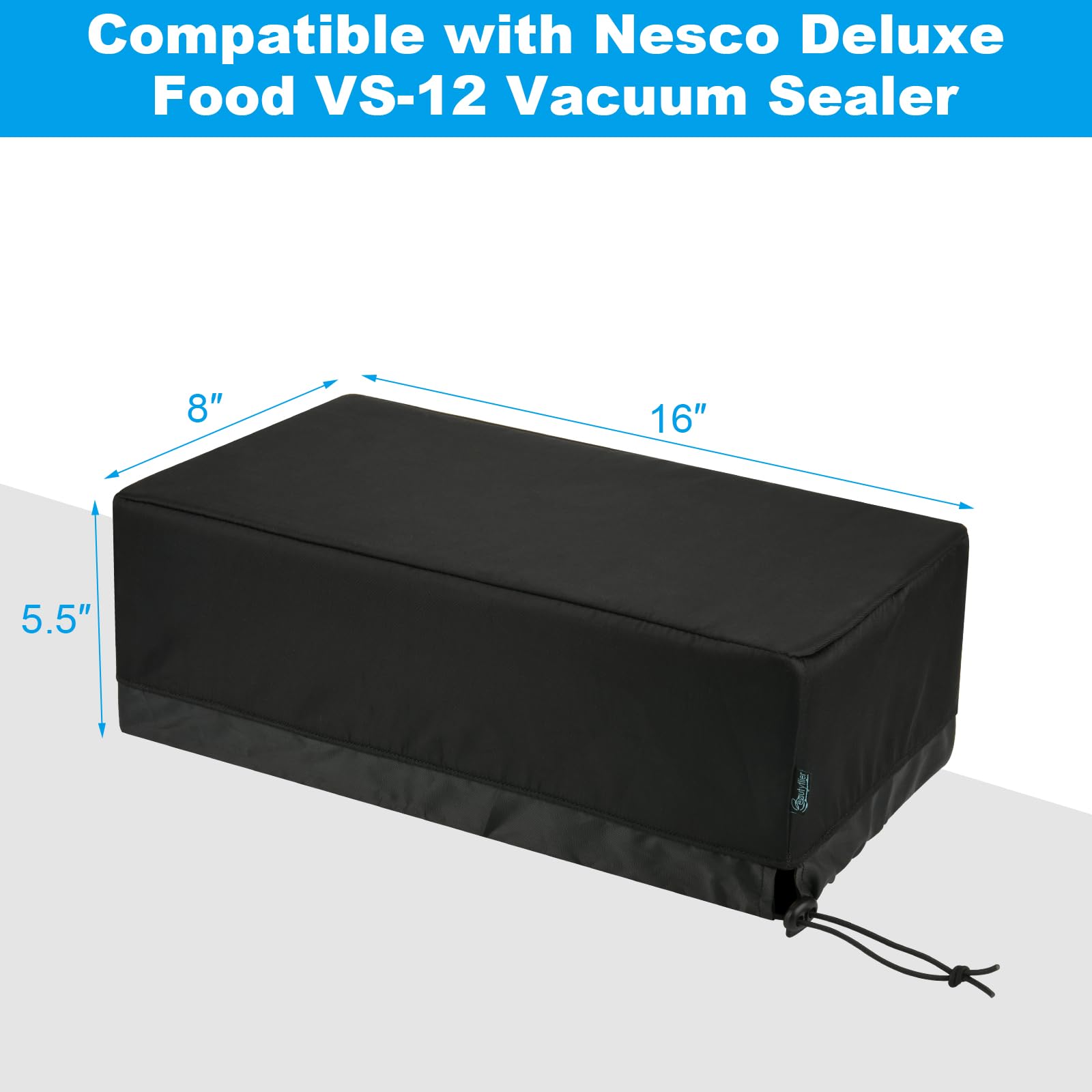 Beautyflier Vacuum Sealer Dustproof Cover Compatible with Nesco Deluxe Food VS-12 Vacuum Sealer, Vacuum Food Sealer Protective Case, Antistatic Protector Covers for Vacuum Sealer (Cover Only)