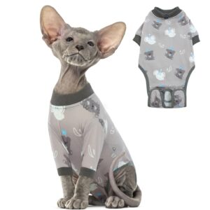 dentrun cat surgery recovery suit female male cats spay/neuter suit soft onesie after surgery, kitten surgical collar cone alternative shirt, abdominal wounds anti-licking cat body suit post surgery