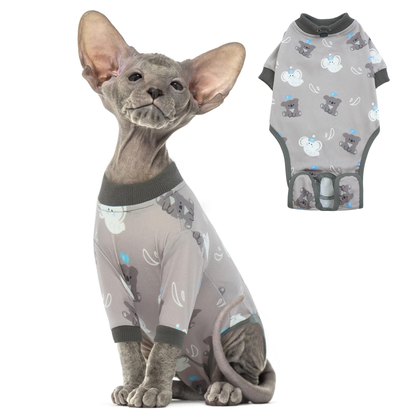 DENTRUN Cat Surgery Recovery Suit Female Male Cats Spay/Neuter Suit Soft Onesie After Surgery, Kitten Surgical Collar Cone Alternative Shirt, Abdominal Wounds Anti-Licking Cat Body Suit Post Surgery