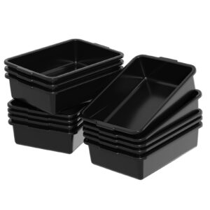 Kekow 12-Pack Plastic Bus Box, 13 L Commercial Bus Tubs, Black