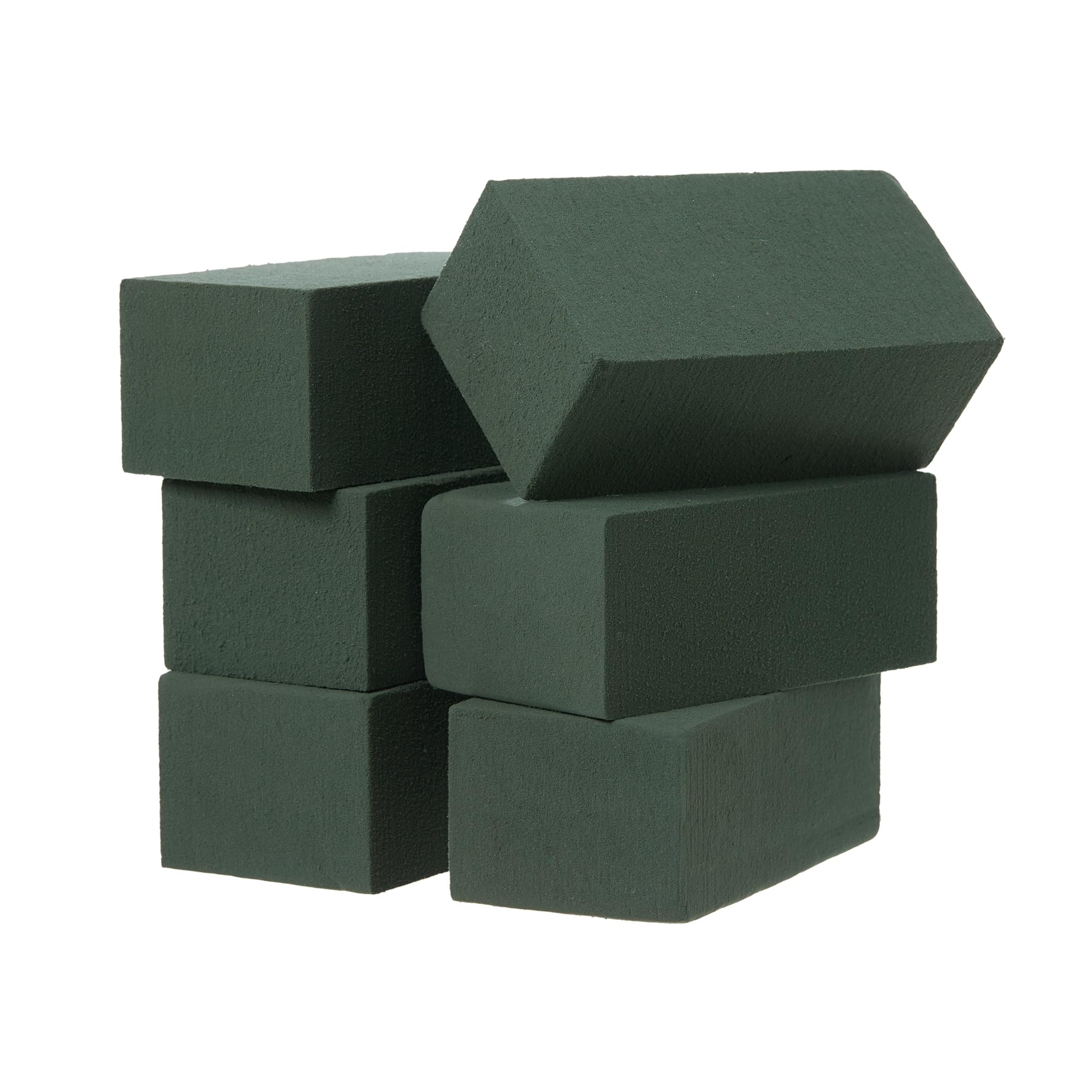 Crafare 6x3x2.5 Inch Wet Floral Foam Blocks Rectangle Small Size Foam Bricks for Fresh Artificial Flower Arrangements Wedding Centerpiece Party Home Decoration Pack of 6 Green